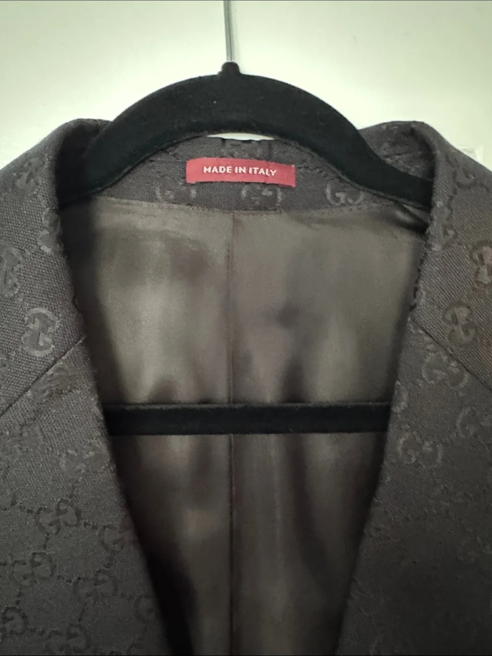 Gucci Black Tonal Monogram Men's Blazer
